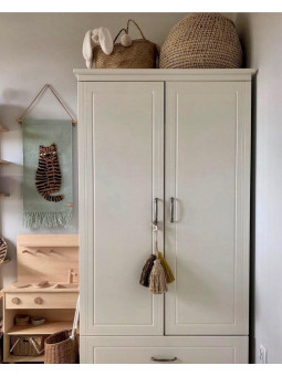 Children Newborn 2-Door Wardrobe Melody white - Novelies