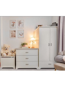 Children Newborn 2-Door Wardrobe Melody white - Novelies