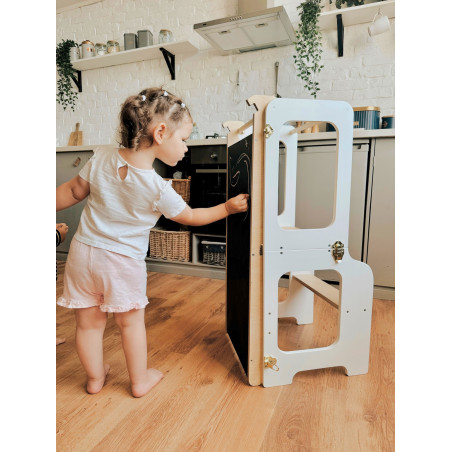 Torre di Apprendimento Creative Tower 4in1 con Scivolo e Lavagna