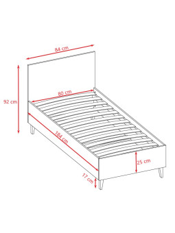 Letto singolo serie Kubi grigio - Kocot Kids