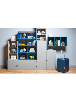 Libreria componibile per bambini e ragazzi in legno naturale o blu o pistacchio - collezione Stige di VOX