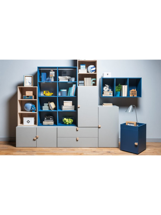 Libreria componibile per bambini e ragazzi in legno naturale o blu o pistacchio - collezione Stige di VOX