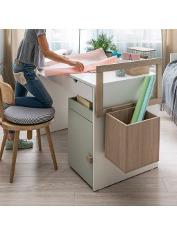 Armadietto componibile per scrivania 140 Stige Sper bambini e ragazzi in legno naturale o blu o pistacchio
