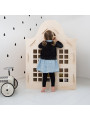 Casa delle Bambole in Legno per Bambini a forma di Torre Olandese con Orologio