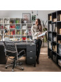 Low Bookcase for Children and Teenagers in natural or grey or black or white wood Simple collection by VOX
