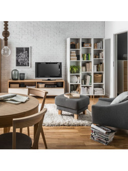 Narrow Single Bookcase for Children and Teenagers in natural or grey or black or white wood Simple collection by VOX