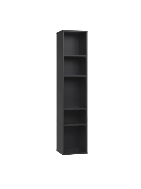 Narrow Single Bookcase for Children and Teenagers in natural or grey or black or white wood Simple collection by VOX