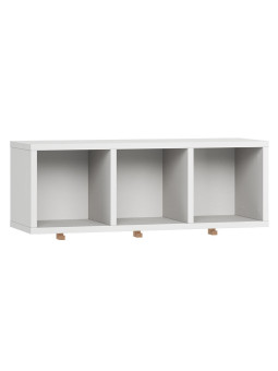 White Wood Children's Shelves with Coat Hooks Simple Collection By VOX
