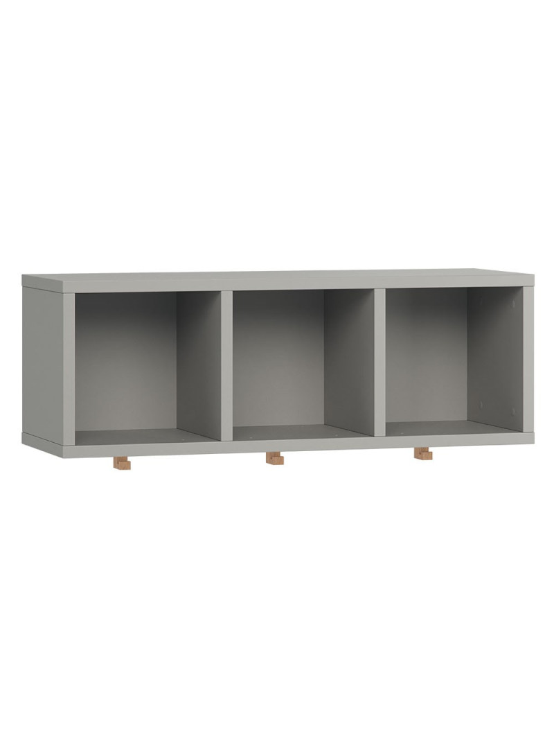 Scaffale Mensole con Ganci Appendiabiti per la Cameretta dei Bambini in Legno Grigio Collezione Simple By VOX
