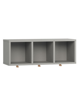 Grey Wood Children's Shelves with Coat Hooks Simple Collection By VOX