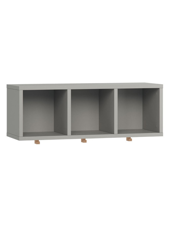Scaffale Mensole con Ganci Appendiabiti per la Cameretta dei Bambini in Legno Grigio Collezione Simple By VOX