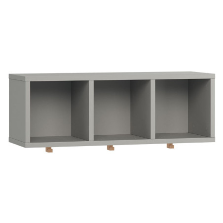 Scaffale Mensole con Ganci Appendiabiti per la Cameretta dei Bambini in Legno Grigio Collezione Simple By VOX