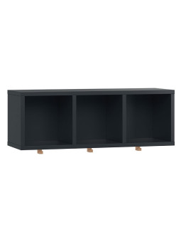 Black Wood Children's Shelves with Coat Hooks Simple Collection By VOX