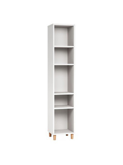 Narrow Single Bookcase 1x5 Simple White - VOX