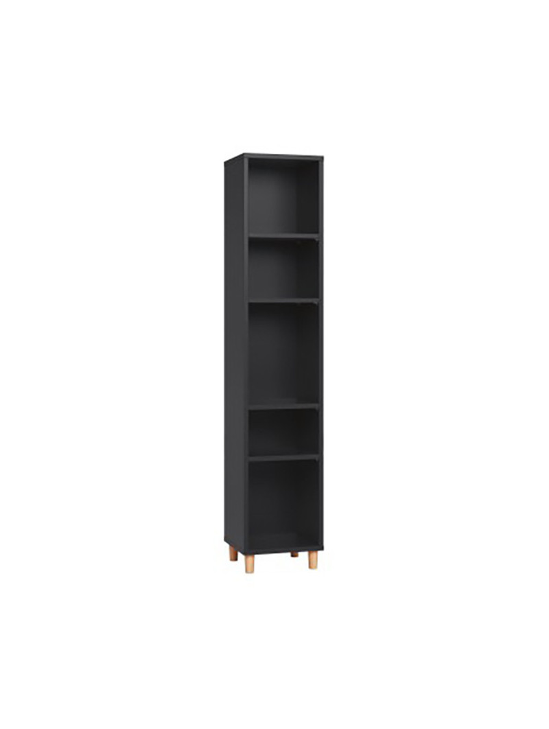 Narrow Single Bookcase for Children and Teenagers in natural or grey or black or white wood Simple collection by VOX
