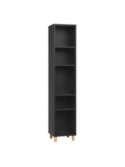 Narrow Single Bookcase for Children and Teenagers in natural or grey or black or white wood Simple collection by VOX