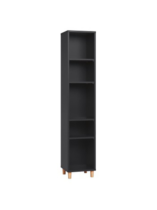 Narrow Single Bookcase for Children and Teenagers in natural or grey or black or white wood Simple collection by VOX