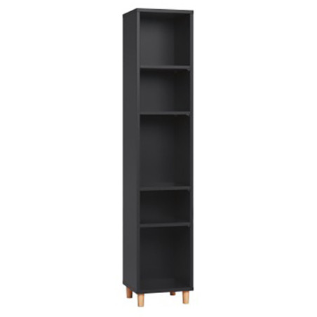 Narrow Single Bookcase for Children and Teenagers in natural or grey or black or white wood Simple collection by VOX