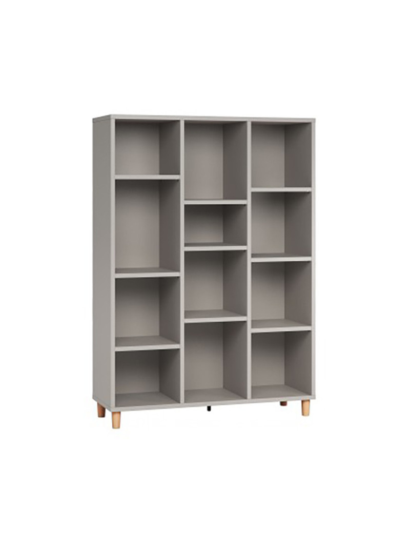 Low Bookcase for Children and Teenagers in natural or grey or black or white wood Simple collection by VOX