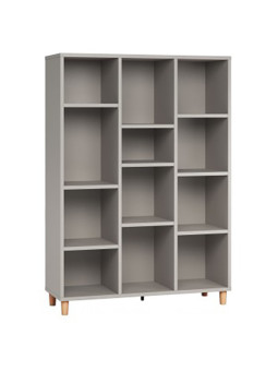Libreria bassa Low per bambini e ragazzi in legno rovere o nera o bianca o grigia - collezione Simple di VOX