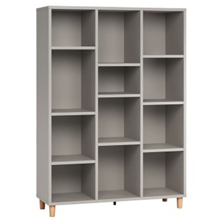 Low Bookcase for Children and Teenagers in natural or grey or black or white wood Simple collection by VOX