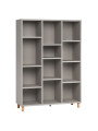 Low Bookcase for Children and Teenagers in natural or grey or black or white wood Simple collection by VOX