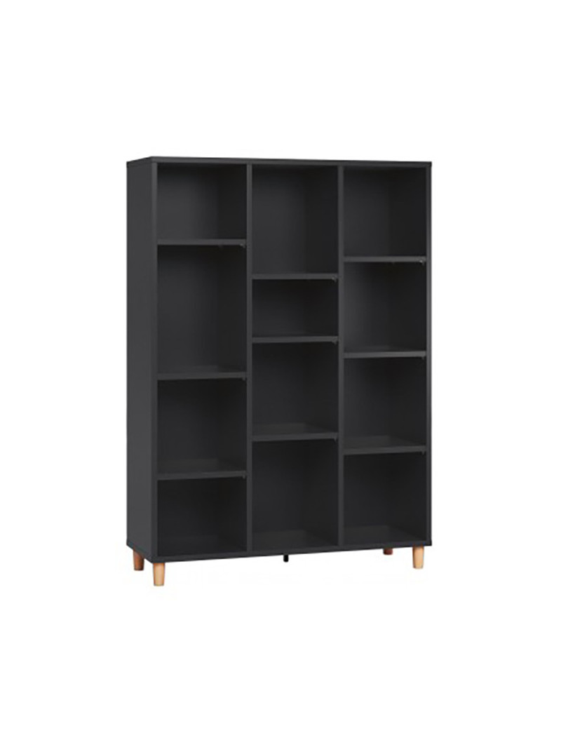 Low Bookcase for Children and Teenagers in natural or grey or black or white wood Simple collection by VOX