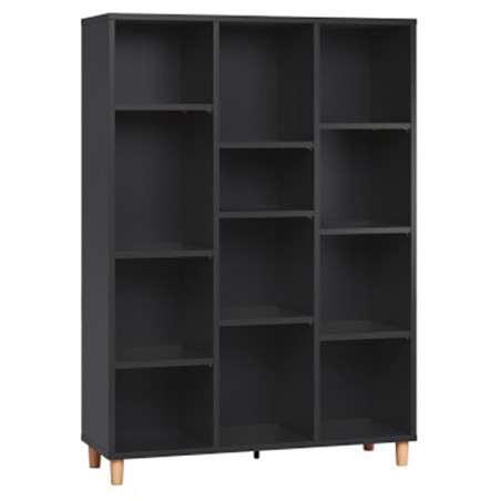 Low Bookcase for Children and Teenagers in natural or grey or black or white wood Simple collection by VOX