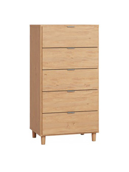 Children's Narrow Chest of Drawers Simple Oak - VOX