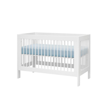 Baby cot convertible into a 120x60cm Children's Bed in White Beech Wood