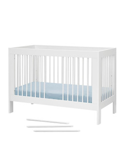 Culla per neonati trasformabile in Lettino per Bambini 120x60cm in Legno di Faggio Bianco