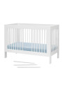 Culla per neonati trasformabile in Lettino per Bambini 120x60cm in Legno di Faggio Bianco
