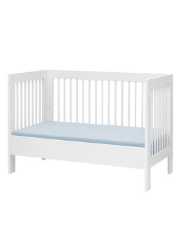 Baby cot convertible into a 120x60cm Children's Bed in White Beech Wood