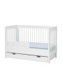 Culla per neonati trasformabile in Lettino per Bambini 120x60cm in Legno di Faggio Bianco
