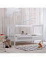 Culla per neonati trasformabile in Lettino per Bambini 120x60cm in Legno di Faggio Bianco