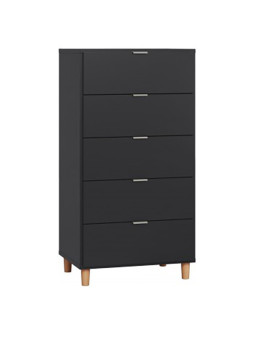 Children's Narrow Chest of Drawers Simple Black - VOX