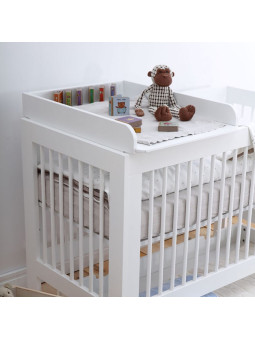 Culla per neonati trasformabile in Lettino per Bambini 140×70cm in Legno di Faggio Bianco