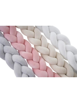Braided Bumper Cushion for Cribs and Cot Beds in Soft Velvet Cotton by Bellamy