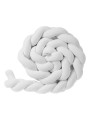 Braided Bumper Cushion for Cribs and Cot Beds in white Soft Velvet Cotton by Bellamy