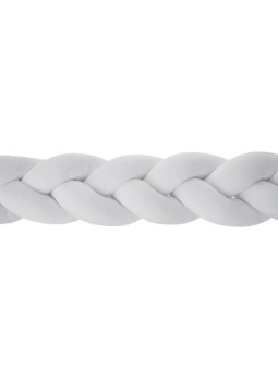 Cuscino paracolpi per culle e lettini a forma di treccia in morbido cotone effetto velluto bianco by Bellamy