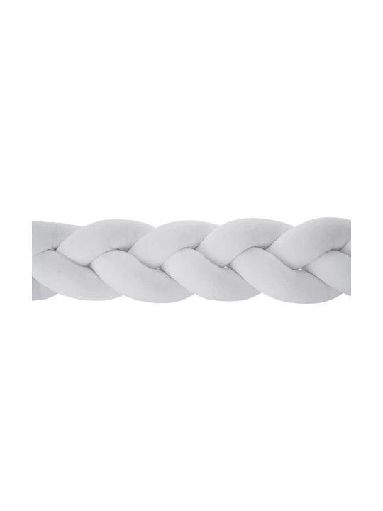 Cuscino paracolpi per culle e lettini a forma di treccia in morbido cotone effetto velluto bianco by Bellamy