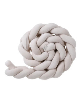 Braided Bumper Cushion for Cribs and Cot Beds in beige Soft Velvet Cotton by Bellamy