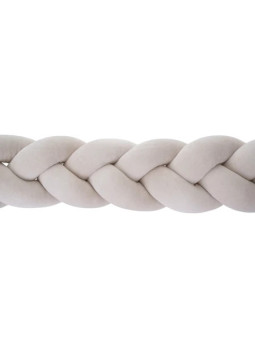 Cuscino paracolpi per culle e lettini a forma di treccia in morbido cotone effetto velluto beige by Bellamy