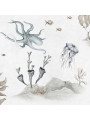 Carta da Parati Tappezzeria per Cameretta dei Bambini Underwater World White by Dekornik