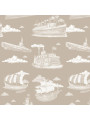Carta da Parati Tappezzeria per Cameretta dei Bambini Ships Sepia Screen / Industrial Evolution by Dekornik