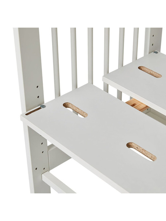 Culla per neonati 4 in 1 in Legno di Faggio Bianco