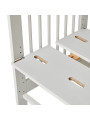 Culla per neonati 4 in 1 in Legno di Faggio Bianco