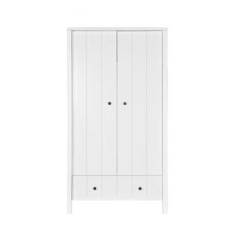 Children's 2-Door Wardrobe Allpin in White Wood - Novelies
