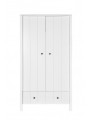 Children's 2-Door Wardrobe Allpin in White Wood - Novelies