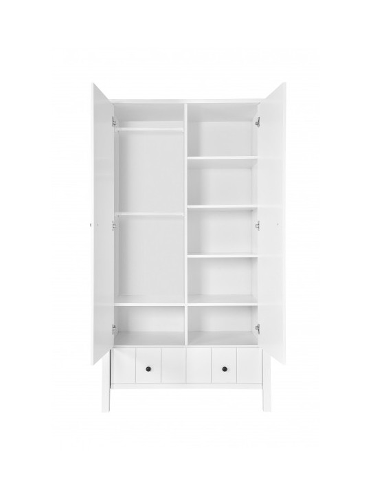 Armadio 2 ante per Camerette Bambini Neonati Ragazzi Allpin in Legno Bianco - Novelies